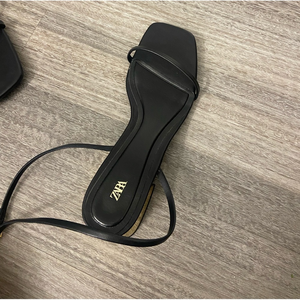 Zara Laminated Heeled Sandals